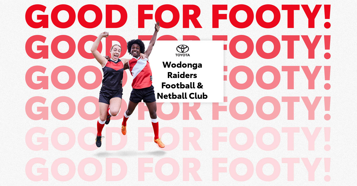 Toyota Good for Footy Raffle Support Wodonga Raiders Football